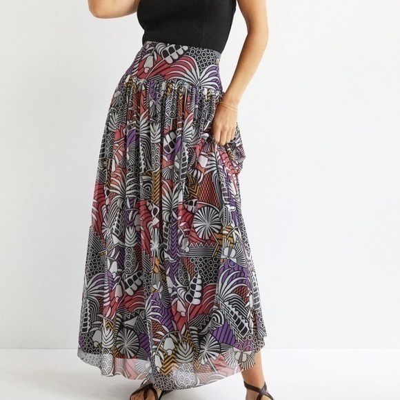 Farm Rio X Anthropologie Tropical Maxi Skirt - Picture 1 of 6